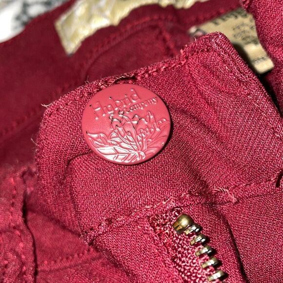 Hybrid & company skinny jeans burgundy size medium preowned - Picture 4 of 12